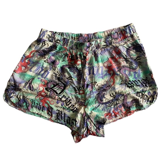 Dragon Print Plus Size 100% Rayon Women Shorts‎ Size 2X - Picture 1 of 5